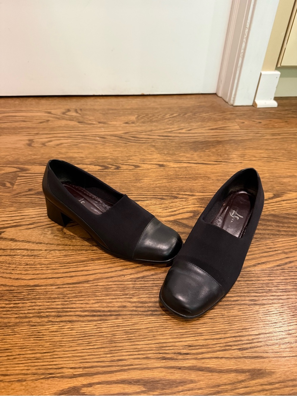 Life Stride Black Low Block Heel Slip-On Pumps